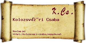 Kolozsvári Csaba névjegykártya