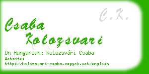 csaba kolozsvari business card