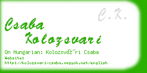 csaba kolozsvari business card